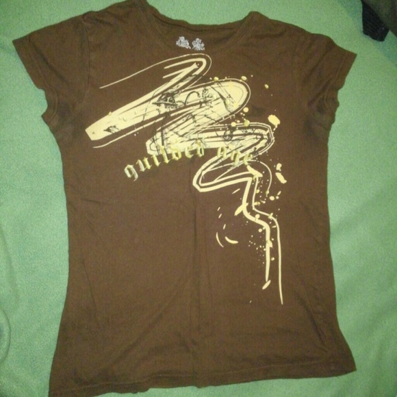 Brown cotton graphic tee