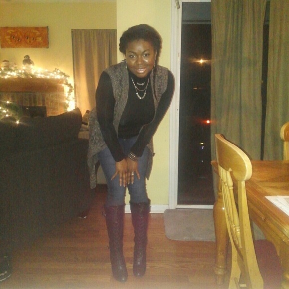 Brown woven cardigan with belt - Picture 2 of 3