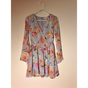 Floral, long sleeve cocktail dress ♡