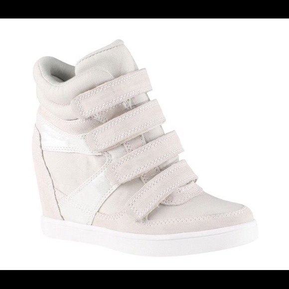 Aldo Chism Hi Top Wedge Trainer Shoes White