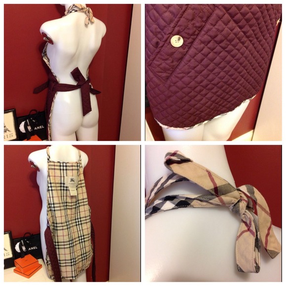 SOLD Burberry Burgundy Nova Check Apron - Picture 3 of 4