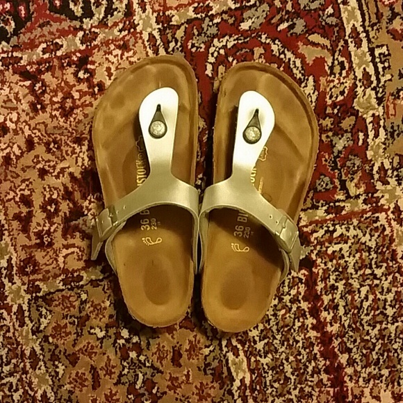 Silver Birkenstock Gizeh Sandals