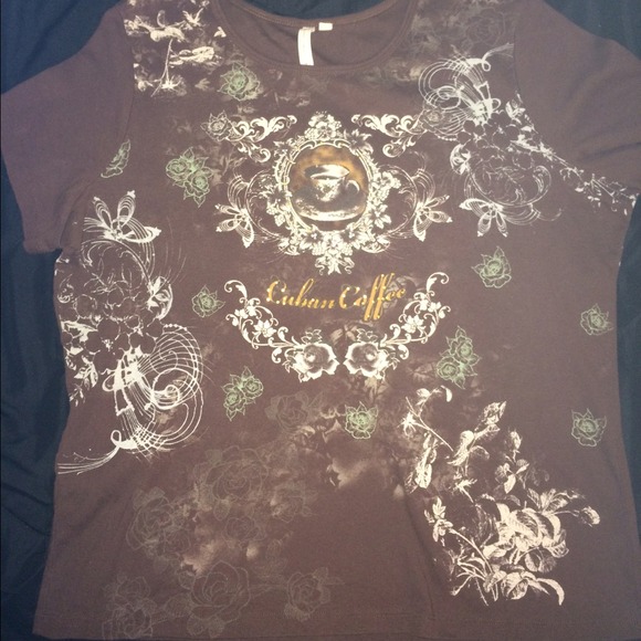 2X "Cuban Coffee"  T-Shirt by Susan Lawrence - Picture 1 of 3