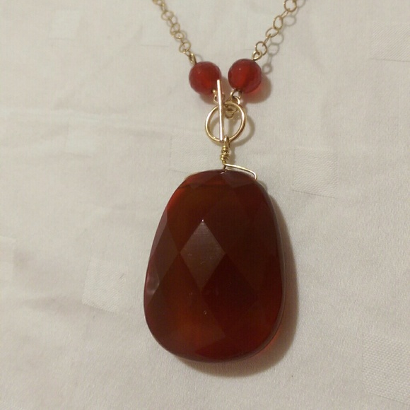 Genuine carnelian pendant - Picture 1 of 2
