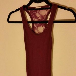 Sexy purple racerback lacy tank top