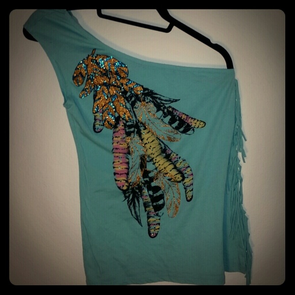 Light green one shoulder tshirt