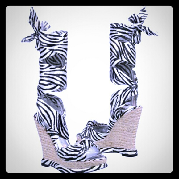 (((Free With Purchase))) Paris Hilton satin strap wedges