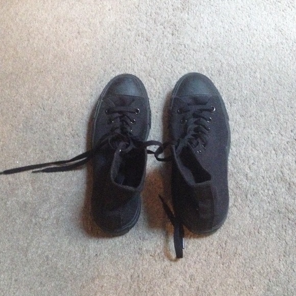 Women's black high top converse