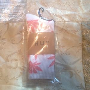 Peach Pink & White HUF socks