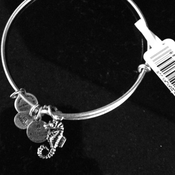 Seahorse silver expandable Alex and Ani bracelet