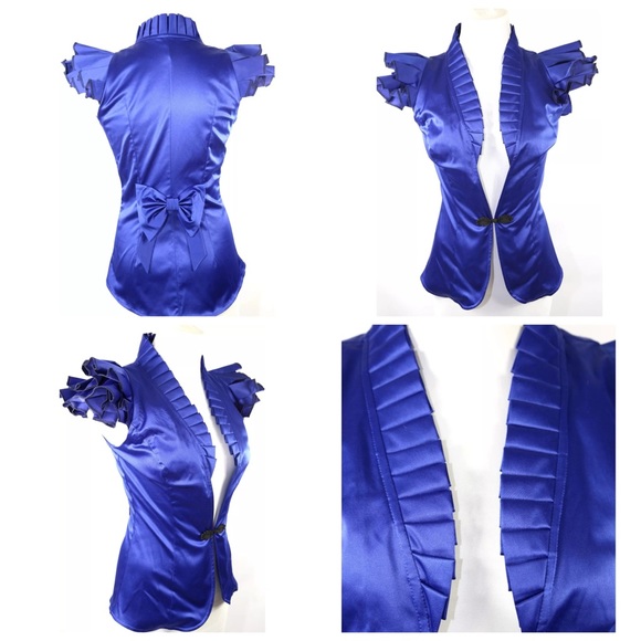 Laura Galic Couture Custom Made Jacket blue XS NEW - Picture 3 of 4