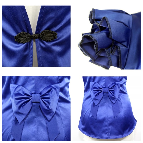 Laura Galic Couture Custom Made Jacket blue XS NEW - Picture 4 of 4