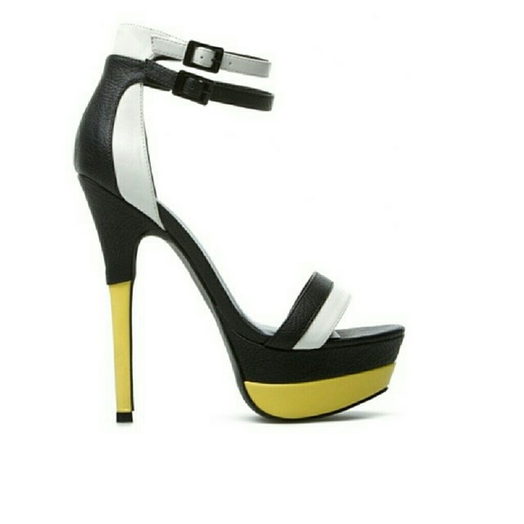 Cute black and yellow shoe
