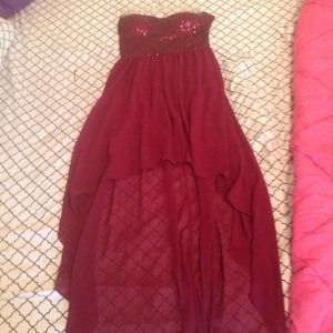 Strapless high-low dress