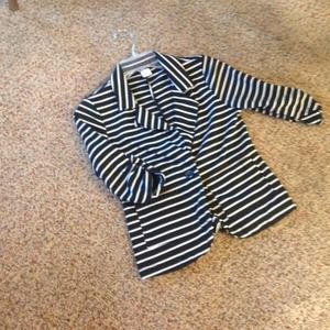 Black and white striped blazer