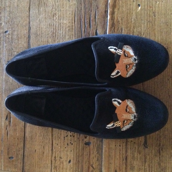 Tory Burch Velvet Fox Loafers