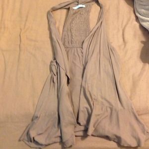 Tan crochet back tank