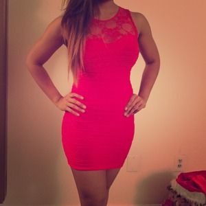 Dresses - Red Lace Bondage Dress! Dresses - Red Lace Bondage Dress!