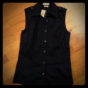 Black sleeveless blouse