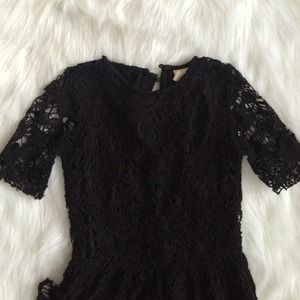 Black lace midi dress