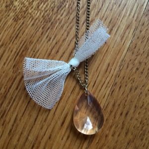 J.crew cute necklace with a bow and a charm!