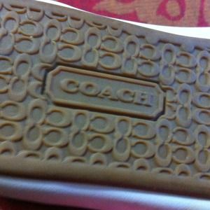 Red coach tennis shoe