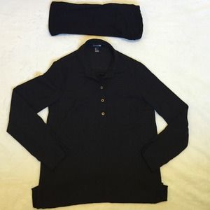 Black Chiffon Blouse w/Black strapless shirt ❤️