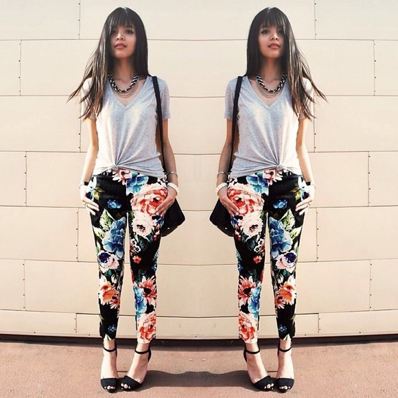 Floral H&M trouser pants