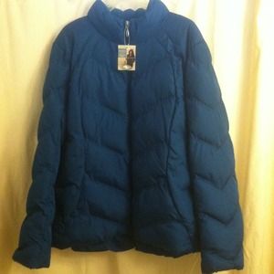 Blue down coat