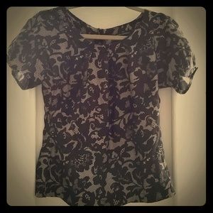 Banana Republic Silk Lace Printed Blouse