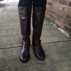 "Like" New Brown Faux Leather Riding Boots