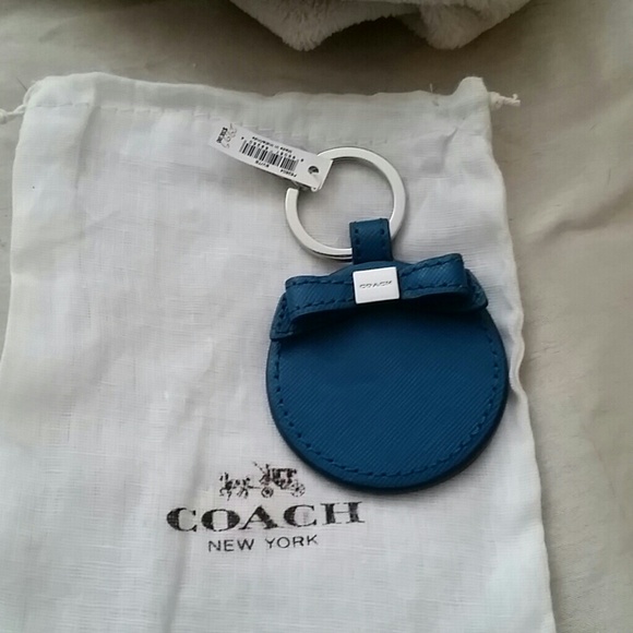 Coach teal mirror key chain.NWT