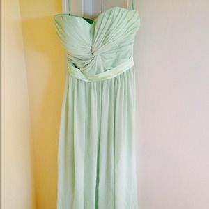 Chiffon mint green prom dress