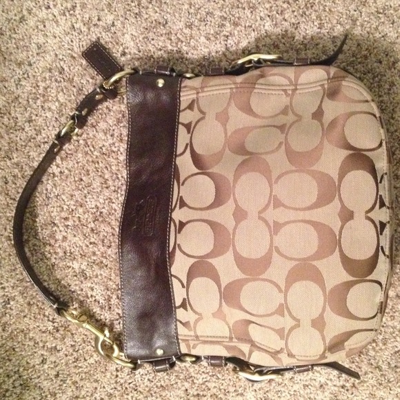 New: brown and gold coach purse