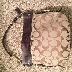 New: brown and gold coach purse