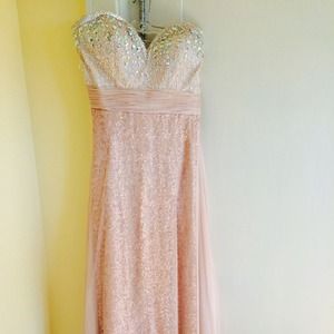 Chiffon nude prom dress