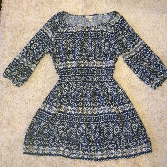 Forever 21 Dresses & Skirts - Forever 21 Navy Blue & Cream Boho Chic New Dress