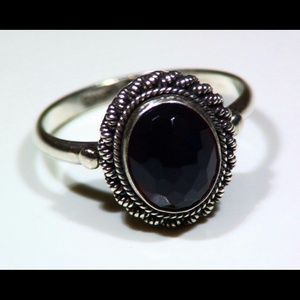 Sterling Silver Onyx Gemstone Ring
