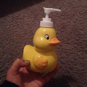 Cute rubber ducky soap dispenser