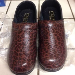 New leopard clogs.