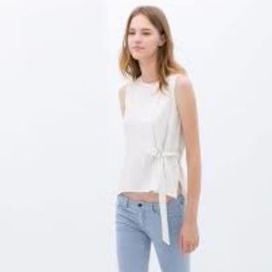 Want! Zara blouse with side buckle white any size