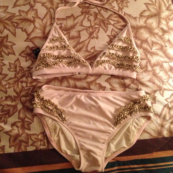 Two piece light pink swim suit juniors size 16