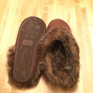 Fuzzy Brown Slippers