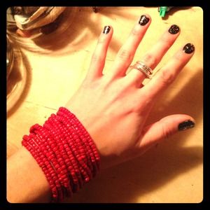 Red multi strand bracelet