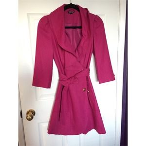 Top Shop Ruffled Front Coat