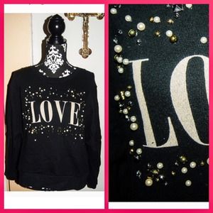 Black embellished "Love" sweatshirt