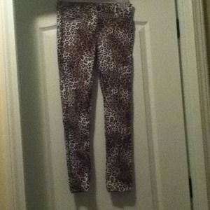 Leopard skin skinny jeans. size 12 Juniors for $15