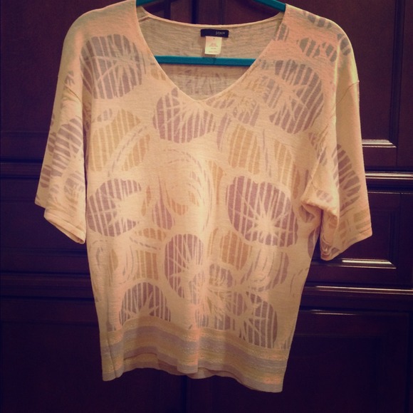 Jcrew cream top w flower design