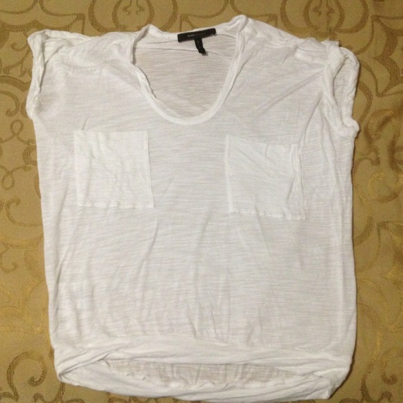 BCBG MAXAZRIA SS DOUBLE POCKET TEE