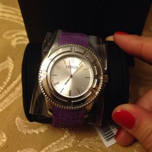 💜NWT Versus by Versace Purple Soft Rubber Watch